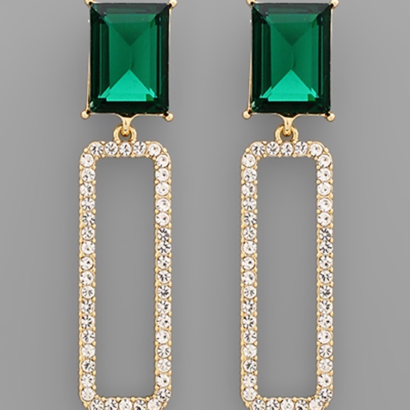 Fleurish Jewelry Jewelry - Square Bead & Open Rectangle Earrings